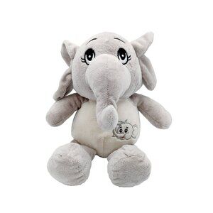 Gray Elephant Plush Toy Stuffed Animal Embroidered 11" Caravan  Soft Toys